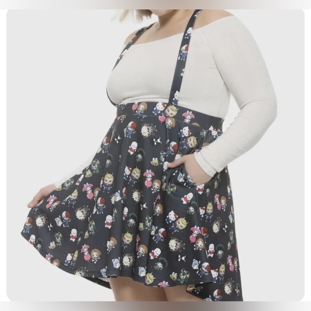 My Hero Academia X Hello Kitty And Friends Suspender Skirt Hot Topic Size Large